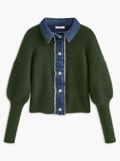 Discount Panel Breasted Stretch Lapel Knit Top Sweater Tops|Sweaters & Cardigans