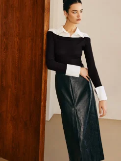 Outlet Panel Jersey Slim Top T-shirts|Tops
