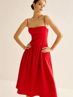 Panel Pleated Cami Dress Casual Dresses|Vacation Dresses