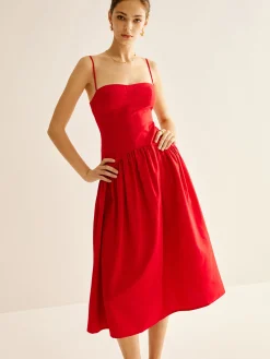 Panel Pleated Cami Dress Casual Dresses|Vacation Dresses
