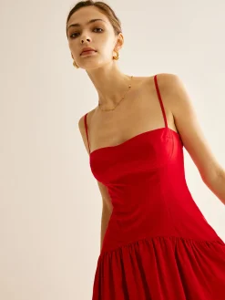 Panel Pleated Cami Dress Casual Dresses|Vacation Dresses