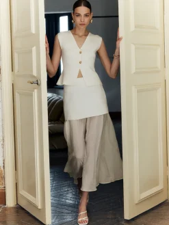 New Panel Pleated Maxi Skirt Skirts|Bottoms