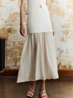 New Panel Pleated Maxi Skirt Skirts|Bottoms