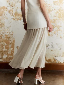 New Panel Pleated Maxi Skirt Skirts|Bottoms
