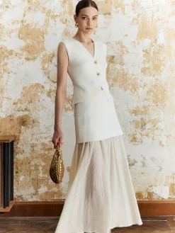 New Panel Pleated Maxi Skirt Skirts|Bottoms