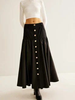 New Panel Pockets Umbrella Skirt Skirts|Bottoms