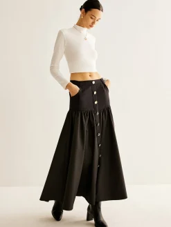 New Panel Pockets Umbrella Skirt Skirts|Bottoms