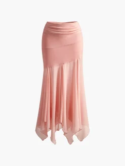 Hot Paneled Pleated Maxi Skirt Skirts|Bottoms