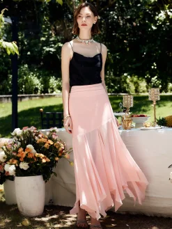 Hot Paneled Pleated Maxi Skirt Skirts|Bottoms