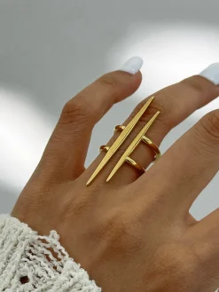 Hot Parallel Bar Open Ring Rings & Bracelets|Accessories