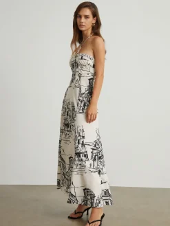 Outlet Paris Street Halter Long Dress White Dresses|Casual Dresses