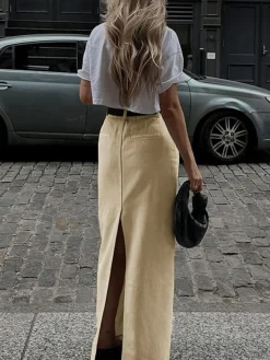 Outlet Parisian Slit Maxi Skirt Skirts|Bottoms