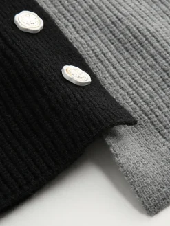 Online Patchwork Cable Knit Contrast Stitch Cardigan Cardigans|Sweaters & Cardigans