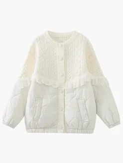 Discount Patchwork Cable Knit Quilted Coat Outerwear|Coats