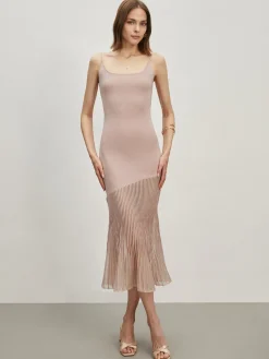 Clearance Patchwork Cami Long Sweater Dress Sweater Dresses|Cocktail & Party Dresses