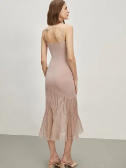 Clearance Patchwork Cami Long Sweater Dress Sweater Dresses|Cocktail & Party Dresses