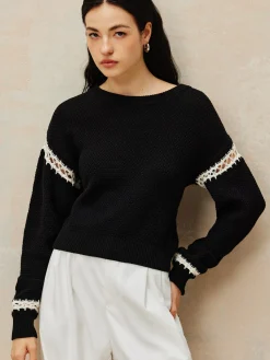 Best Patchwork Design Pullover Sweater Sweater Tops|Sweaters & Cardigans