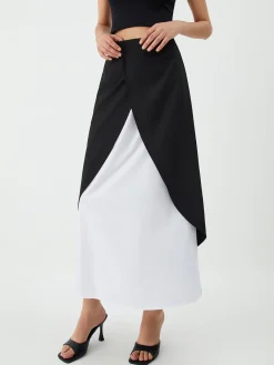 Hot Patchwork Split Maxi Skirt Skirts|Bottoms