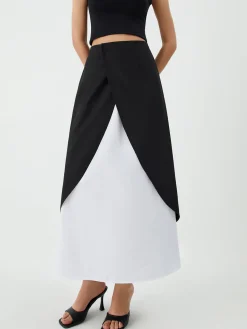 Hot Patchwork Split Maxi Skirt Skirts|Bottoms