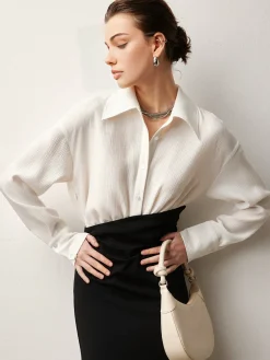 Sale Patchwork Split Polo Dress White Dresses|Casual Dresses