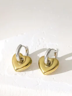 Outlet 1pc Contrast Heart Drop Earrings Earrings