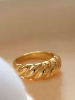 Clearance 1pc Croissant Hemp Pattern Ring Rings & Bracelets|Accessories