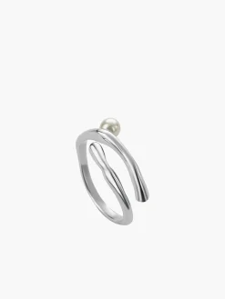 Discount 1pc Faux Pearl Open Hoop Ring Rings & Bracelets|Accessories
