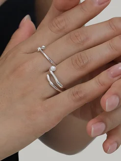 Discount 1pc Faux Pearl Open Hoop Ring Rings & Bracelets|Accessories
