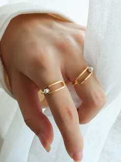 New 1pc en Imitation Pearl Ring Rings & Bracelets|Accessories