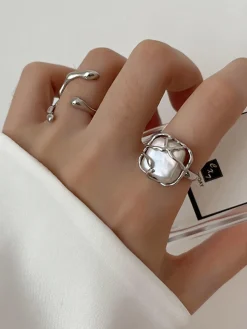Sale 1pc Minimalist Full Moon Pearl Ring Rings & Bracelets|Accessories