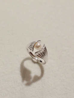 Hot 1pc Pearl In Shell Open Ring Rings & Bracelets|Accessories