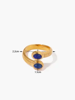 1pc Sapphire & Turquoise Snake Ring Rings & Bracelets|Accessories