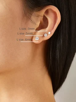 Outlet 1pc Shinny Zircon Stud Earrings Earrings|Accessories