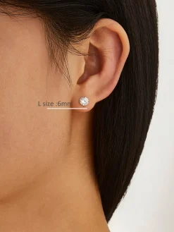 Outlet 1pc Shinny Zircon Stud Earrings Earrings|Accessories