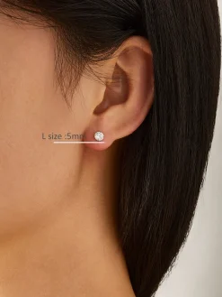 Outlet 1pc Shinny Zircon Stud Earrings Earrings|Accessories