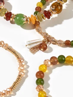 Clearance 4PCS Artificial Crystal Beaded Bracelet Rings & Bracelets|Accessories