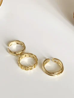 Sale 3pcs en Tunnel Twisted Hoop Ring Rings & Bracelets|Accessories