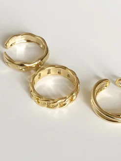 Sale 3pcs en Tunnel Twisted Hoop Ring Rings & Bracelets|Accessories
