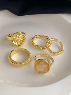 Hot 5pcs High-End en Hoop Ring Rings & Bracelets|Accessories