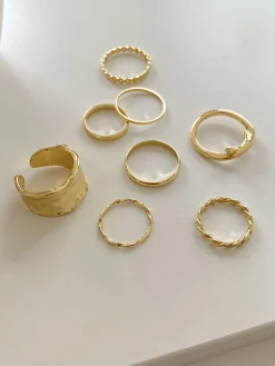 Clearance 8pcs Simple Ring Rings & Bracelets|Accessories