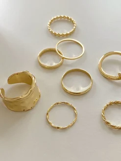 Clearance 8pcs Simple Ring Rings & Bracelets|Accessories