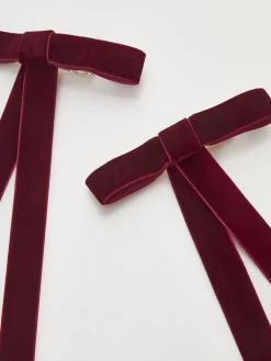 Hot 2pcs Velvet Bow Hair Clip Hair Claws & Hats|Accessories