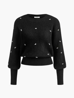 Discount Pearl Beaded Cinched Sweater Sweater Tops|Sweaters & Cardigans
