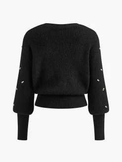 Discount Pearl Beaded Cinched Sweater Sweater Tops|Sweaters & Cardigans