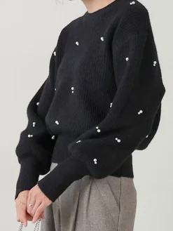 Discount Pearl Beaded Cinched Sweater Sweater Tops|Sweaters & Cardigans