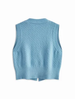 Online Pearl Beaded Criss Cross Sweater Vest Sweater Vests|Sweaters & Cardigans