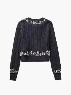 Discount Pearl Beaded Long Sleeve Knit Top Knitwear|Tops