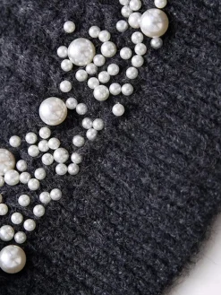 Discount Pearl Beaded Long Sleeve Knit Top Knitwear|Tops