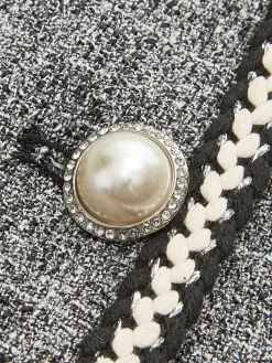 Clearance Pearl Button Split Crop Vest Outerwear|Crop Tops