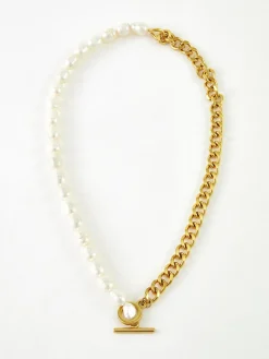 Clearance Pearl Chunky Chain Lariat Necklace Necklaces|Accessories
